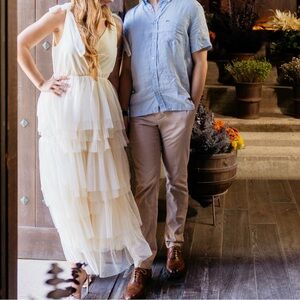 Elegant Cream Tiered Dress